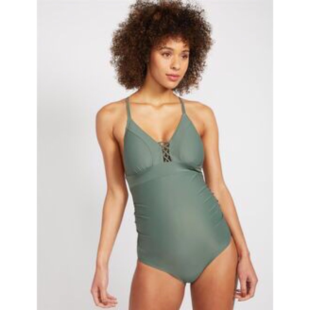 Cross Front Maternity One Piece Swimsuit - UPF 50+